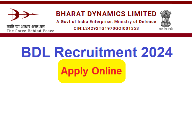 BDL Recruitment 2024 Apply Online