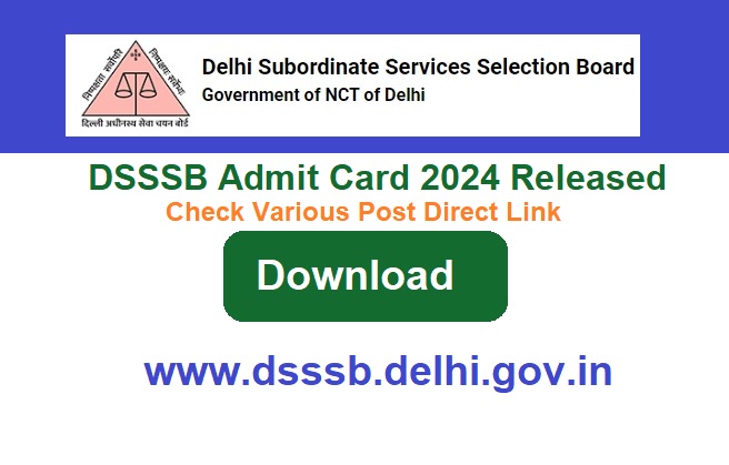 DSSSB Admit Card 2024 Released