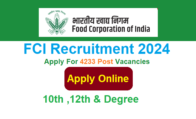 FCI Recruitment 2024 Apply Online