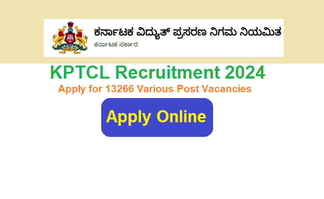 KPTCL Recruitment 2024 Apply Online