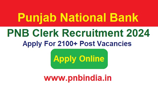 PNB Clerk Recruitment 2024 Apply For 2100+ Post, @www.pnbindia.in