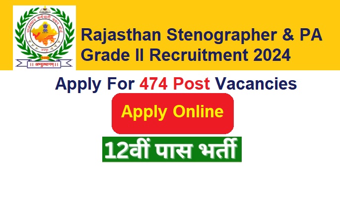 Rajasthan RSMSSB Stenographer And PA Grade II Recruitment 2024 Apply Online